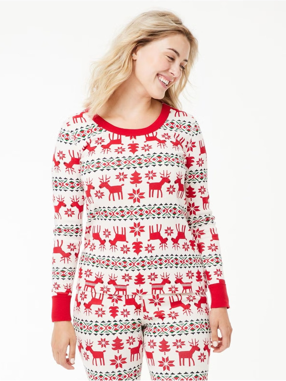 Hanna Anderson Dear Deer Pajama Top and Pant Set Size Medium